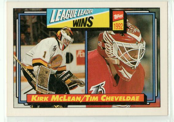 1992-93 Topps #225 Tim Cheveldae LL/Kirk McLean
