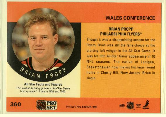 1990-91 Pro Set #360 Brian Propp AS - zadná strana