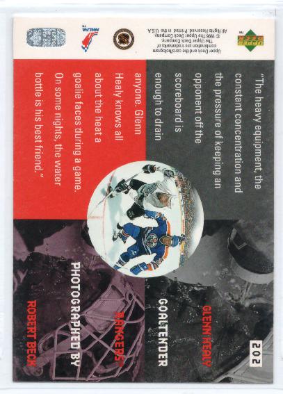 1996-97 Upper Deck #202 Glenn Healy TTG - zadná strana