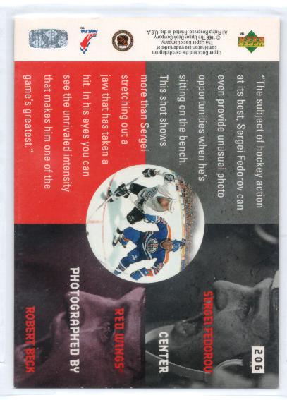 1996-97 Upper Deck #206 Sergei Fedorov TTG - zadná strana