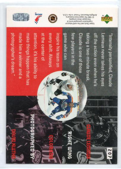 1996-97 Upper Deck #207 Claude Lemieux TTG - zadná strana
