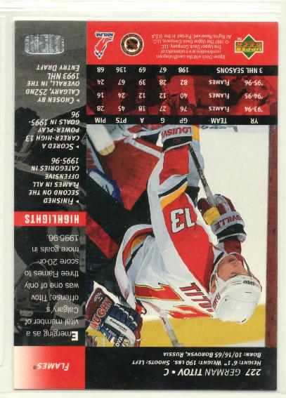 1996-97 Upper Deck #227 German Titov - zadná strana